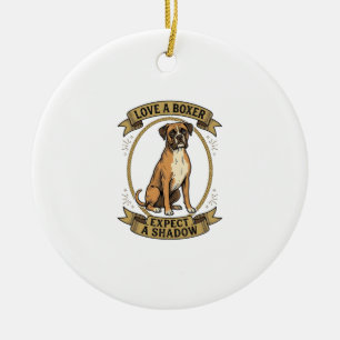 Adorno De Cerámica Camiseta de Amante de Perro Boxer Grabado Vintage 