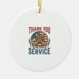 Adorno De Cerámica Camiseta de Botas Militares de Gracias por su Serv