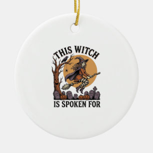 Adorno De Cerámica Camiseta de Bruja Divertida Cementerio Embrujado G