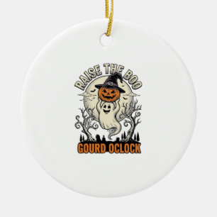 Adorno De Cerámica Camiseta de calabaza fantasma Grabado vintage de H