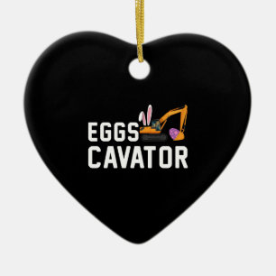 Adorno De Cerámica Camiseta de caza de huevos de Pascua para niños Hu