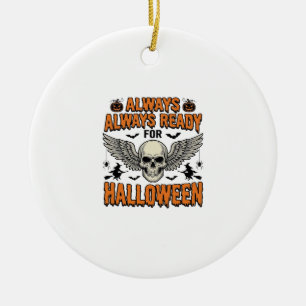 Adorno De Cerámica Camiseta de cráneo de Halloween Grabado vintage Es