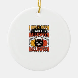 Adorno De Cerámica Camiseta De Cubeta De Dulces De Halloween Lista Vi