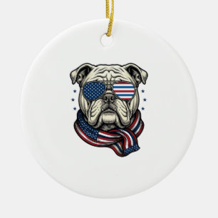 Adorno De Cerámica Camiseta de diseño de grabado vintage de bulldog p