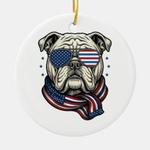 Adorno De Cerámica Camiseta de diseño de grabado vintage de bulldog p