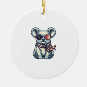 Adorno De Cerámica Camiseta de diseño de grabado vintage de koala pat