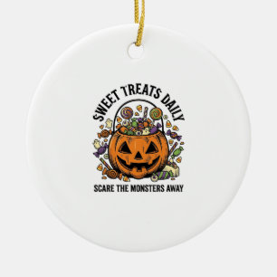 Adorno De Cerámica Camiseta de dulces de Halloween Diseño de monstruo