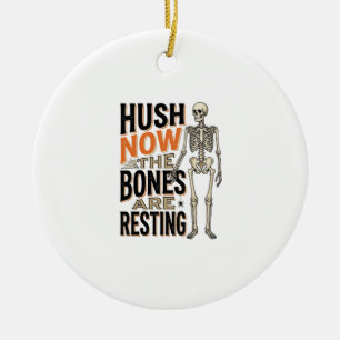 Adorno De Cerámica Camiseta de esqueleto divertido, grabado de Hallow