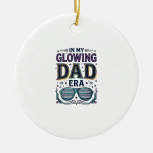Adorno De Cerámica Camiseta de gafas de neón retro de la era del papá