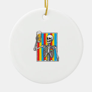 Adorno De Cerámica Camiseta de grabado vintage de arcoíris de cerveza