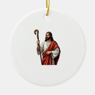 Adorno De Cerámica Camiseta de grabado vintage de bastón de pastor de