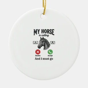 Adorno De Cerámica Camiseta de grabado vintage de caballo divertido l