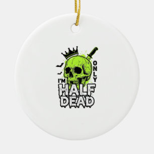 Adorno De Cerámica Camiseta de grabado vintage de Halloween de cráneo