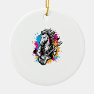 Adorno De Cerámica Camiseta de grabado vintage de jugador de guitarra