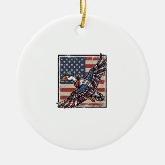 Adorno De Cerámica Camiseta de grabado vintage de pato volador patrio