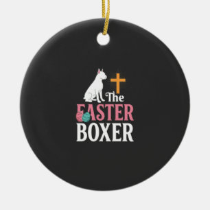 Adorno De Cerámica Camiseta de grabado vintage de perro boxeador de P