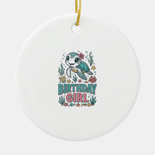 Adorno De Cerámica Camiseta de grabado vintage de tortuga marina de c