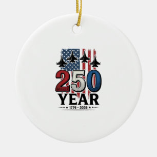 Adorno De Cerámica Camiseta de grabado vintage jet patriótico de 250 