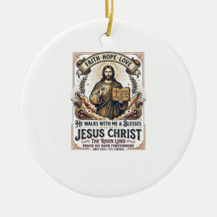 Adorno De Cerámica Camiseta de Jesús Surfing Fe Inspiradora