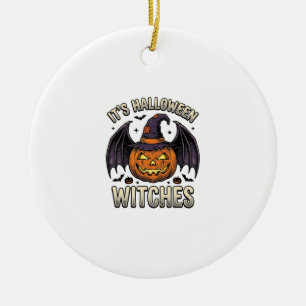 Adorno De Cerámica Camiseta de murciélago vintage de calabaza de bruj