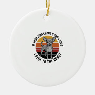 Adorno De Cerámica Camiseta de Papá Chihuahua Grabado Vintage Amante 