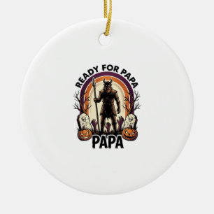 Adorno De Cerámica Camiseta de Papá de Halloween Vintage Cementerio A