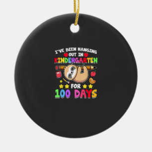 Adorno De Cerámica Camiseta de perezoso del día 100 de la escuela jar