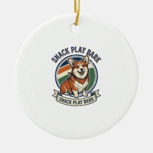 Adorno De Cerámica Camiseta de perro Corgi divertida grabación vintag