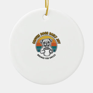 Adorno De Cerámica Camiseta de perro de café Diseño de taza de cachor