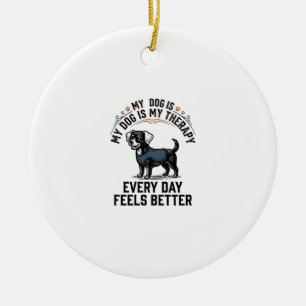 Adorno De Cerámica Camiseta de Terapia Canina Regalo de Amante de Per
