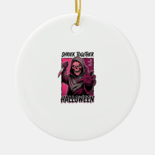 Adorno De Cerámica Camiseta de terror vintage con Halloween grabado a