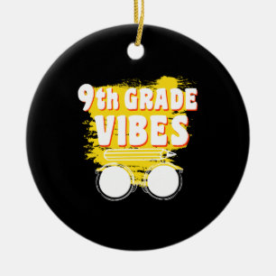 Adorno De Cerámica Camiseta de Vibraciones de 9º Grado para Regreso a