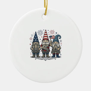 Adorno De Cerámica Camiseta del duende patriótico USA vintage del cua