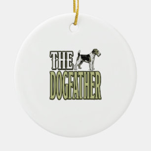 Adorno De Cerámica Camiseta Diseño Grabado Vintage Terrier Padre Perr