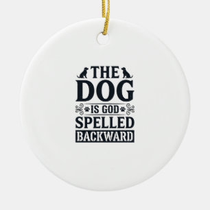 Adorno De Cerámica Camiseta Diseño Vintage Perro Es Dios Escrito Al R