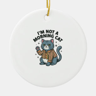 Adorno De Cerámica Camiseta divertida de gato con grabado vintage de