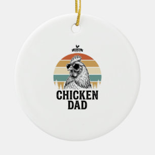 Adorno De Cerámica Camiseta divertida de papá de pollo puesta del sol
