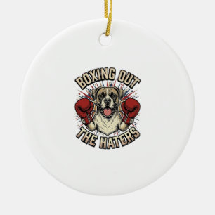 Adorno De Cerámica Camiseta divertida de perro boxeador boxeando a lo