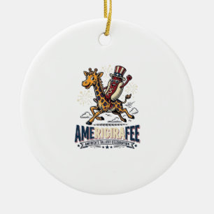 Adorno De Cerámica Camiseta divertida de perro caliente patriótico Am