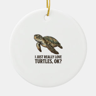Adorno De Cerámica Camiseta divertida de tortuga amante de tortugas v