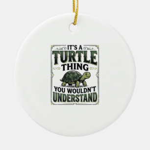 Adorno De Cerámica Camiseta divertida de tortuga cosa vintage amante