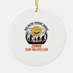 Adorno De Cerámica Camiseta Divertida de Zombie con Luna Grabada y Hu