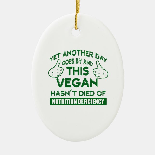 Adorno De Cerámica Camiseta divertida del vegano (Frente)