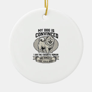 Adorno De Cerámica Camiseta divertida para amantes de perros con Chow