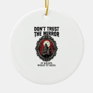 Adorno De Cerámica Camiseta Espejo Embrujado Grabado Antiguo Casa Gót