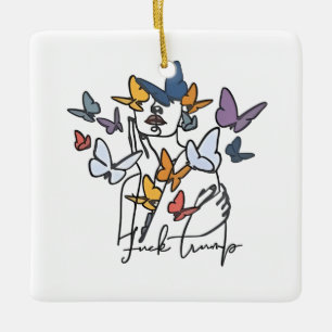 Adorno De Cerámica Camiseta floral anti Trump 86 47, Impeach Presiden