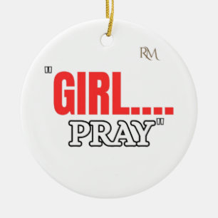 Adorno De Cerámica Camiseta Girl Pray Camiseta Cristiana Basada en