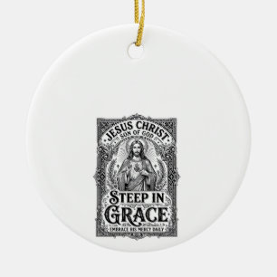 Adorno De Cerámica Camiseta gráfica de Jesús amante del té cristiano