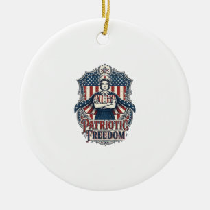 Adorno De Cerámica Camiseta gráfica vectorial de enfermera patriótica