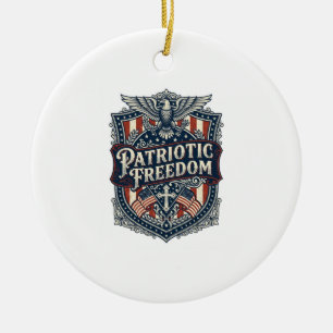 Adorno De Cerámica Camiseta gráfica vectorial de fe patriótica y libe